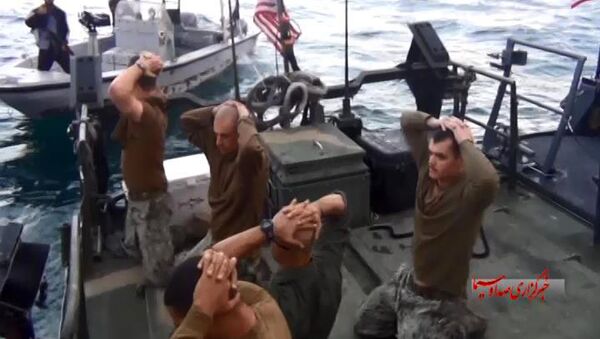 This frame grab from Tuesday, January 12, 2016 video by the Iranian state-run IRIB News Agency, shows detention of American Navy sailors by the Iranian Revolutionary Guards in the Persian Gulf, Iran - Sputnik International