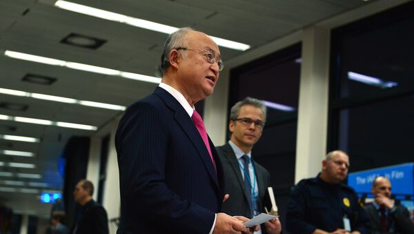IAEA Director General Yukiya Amano briefs the press following release of his report on Verification and Monitoring in the Islamic Republic of Iran in light of United Nations Security Council Resolution 2231 (2015). - Sputnik International