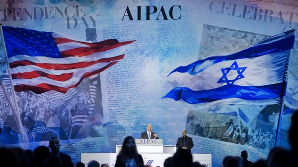 File photo, Israeli Prime Minister Benjamin Netanyahu speaks at the American Israel Public Affairs Committee (AIPAC) Policy Conference in Washington - Sputnik International