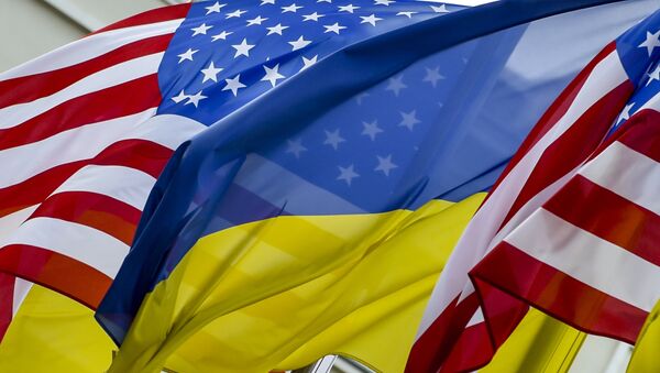 State flags of the United States of America and Ukraine - Sputnik International