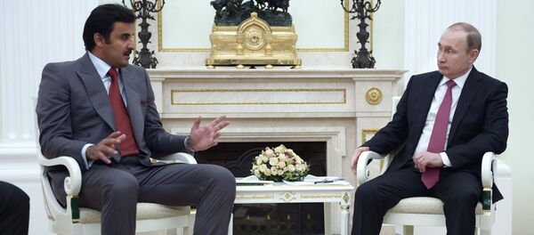 President Vladimir Putin meeting with Qatar Emir Tamim bin Hamad Al-Thani, January 18, 2016. - Sputnik International