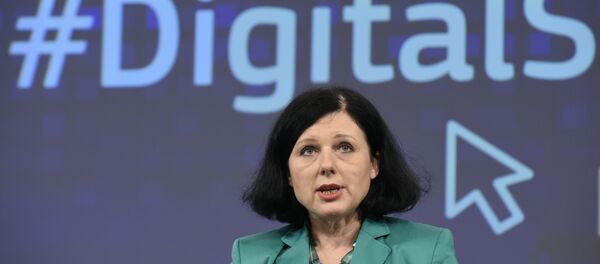 EU Commissioner of Justice, Consumers and Gender Equality Vera Jourova speaks during a joint press a joint press conference on the subject of a Creating Digital Single Market at the EU headquarters in Brussels on December 9, 2015. - Sputnik International