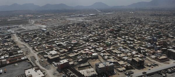 The skyline of Kabul is pictured during a helicopter flight from Kabul to Bagram Air Base for a prison handover ceremony on September 10, 2012 - Sputnik International