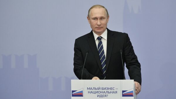 President Vladimir Putin attends 'Are Small Businesses a National Idea?' national forum - Sputnik International