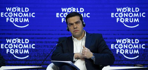 Greek Prime Minister Alexis Tsipras attends the session 'The Future of Europe' at the annual meeting of the World Economic Forum (WEF) in Davos, Switzerland Greek Prime Minister Alexis Tsipras attends the session 'The Future of Europe' at the annual meeting of the World Economic Forum (WEF) in Davos, Switzerland - Sputnik International