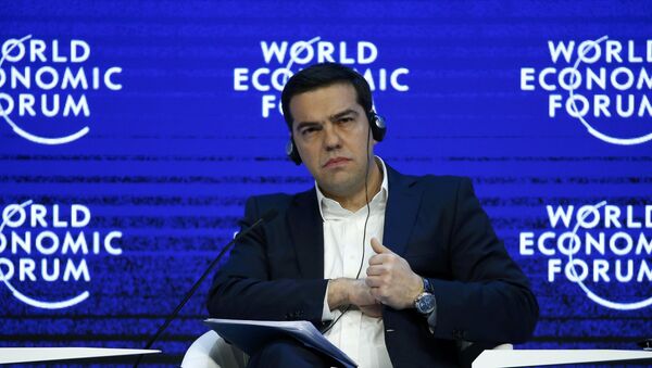 Greek Prime Minister Alexis Tsipras attends the session 'The Future of Europe' at the annual meeting of the World Economic Forum (WEF) in Davos, Switzerland - Sputnik International