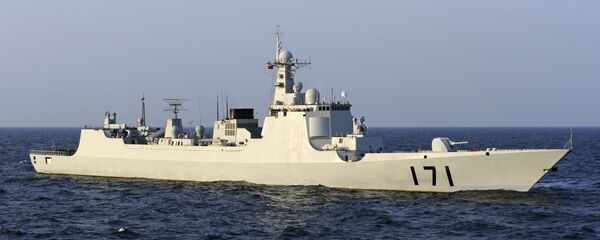Chinese navy warship, the DDG-171 Haikou destroyer, patrols the waters of the Gulf of Aden (file photo) - Sputnik International