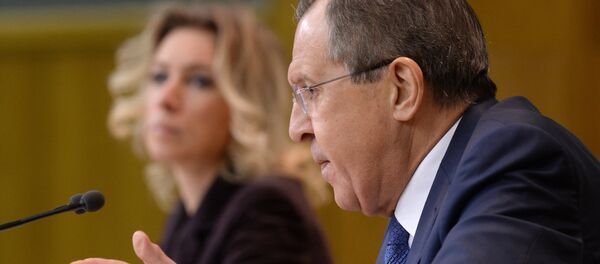 Russian Foreign Minister Sergei Lavrov at a news conference in Moscow. - Sputnik International
