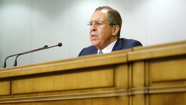 Russian Foreign Minister Sergei Lavrov speaks during a news conference in Moscow, Russia, January 26, 2016 - Sputnik International