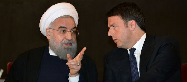 Iranian President Hassan Rouhani (L) speaks with Italian Prime Minister Matteo Renzi at the Capitol Hill in Rome on January 25, 2016 Iranian President Hassan Rouhani (L) speaks with Italian Prime Minister Matteo Renzi at the Capitol Hill in Rome on January 25, 2016 - Sputnik International