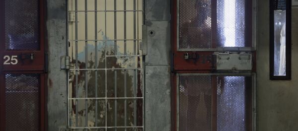 An inmate looks out from his cell in the Security Housing Unit (SHU) at Corcoran State Prison in Corcoran, California in this October 1, 2013 file photo - Sputnik International
