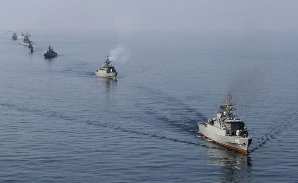 Iranian Navy boats take part in maneuvers during the Velayat-90 navy exercises in the Strait of Hormuz in southern Iran (File) Iranian Navy boats take part in maneuvers during the Velayat-90 navy exercises in the Strait of Hormuz in southern Iran (File) - Sputnik International