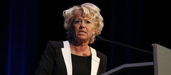 French far-right National Front (FN) party candidate Marie Christine Arnautu delivers a speech during a campaign meeting, on December 7, 2013, in Nice, southeastern France - Sputnik International