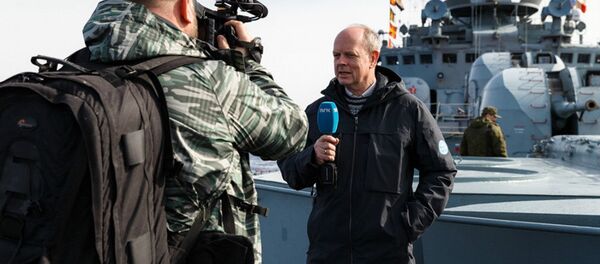 Journalists onboard the ships of the Russian permament naval group in the Mediterranean Sea Journalists onboard the ships of the Russian permament naval group in the Mediterranean Sea - Sputnik International