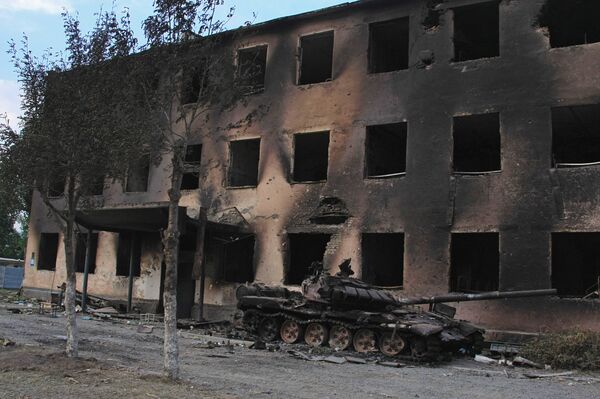 A Russian peacekeepers' destroyed military base in Tskhinvali, South Ossetia. File photo A Russian peacekeepers' destroyed military base in Tskhinvali, South Ossetia. File photo - Sputnik International
