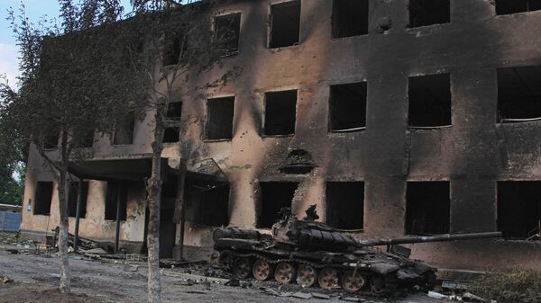 A Russian peacekeepers' destroyed military base in Tskhinvali, South Ossetia. File photo - Sputnik International