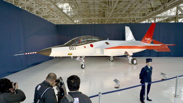 A prototype of the first Japan-made stealth fighter is pictured at a Mitsubishi Heavy Industries' factory in Toyoyama town, Aichi Prefecture, central Japan, in this photo taken by Kyodo January 28, 2016 - Sputnik International