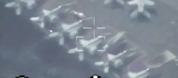 Iranian navy drone spying on the US navy aircraft carrier - Sputnik International