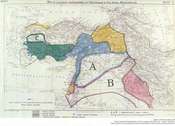 Sykes-Picot agreement map - Sputnik International