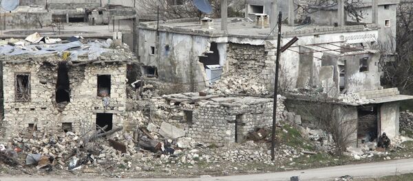 A general view shows damaged buildings. A general view shows damaged buildings. - Sputnik International