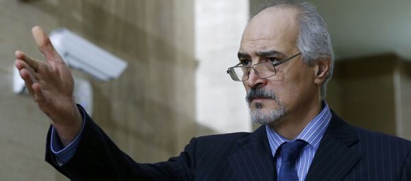 Syrian Ambassador to the U.N. Bashar Jaafari holds a news conference during the Syrian Peace talks at the United Nations European headquarters in Geneva, Switzerland, February 2, 2016 - Sputnik International