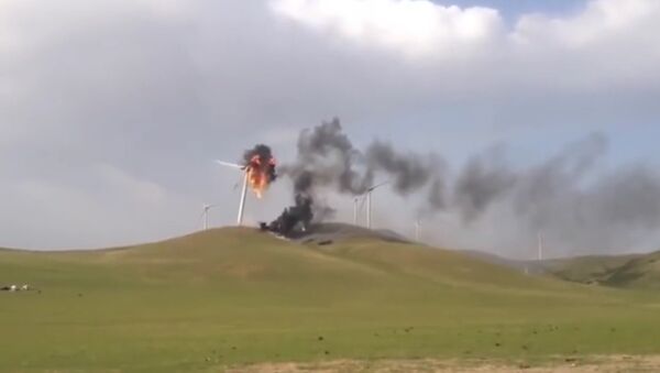 Wind turbine is on fire - Sputnik International