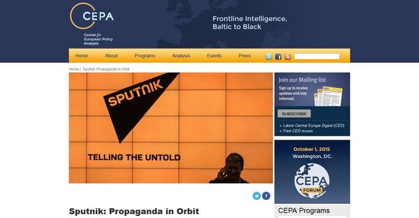 Screenshot from CEPA website. Screenshot from CEPA website. - Sputnik International