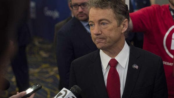 Republican Presidential candidate Senator Rand Paul speaks to the media after the Republican Presidential debate sponsored by Fox News at the Iowa Events Center in Des Moines, Iowa on January 28, 2016 - Sputnik International
