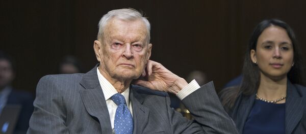 Former National Security Adviser Zbigniew Brzezinski, counselor, trustee, Center For Strategic And International Studies, waits to testify on Capitol Hill in Washington, Wednesday, Jan. 21, 2015, before the Senate Armed Services Committee's hearing to examine global challenges and US national security strategy Former National Security Adviser Zbigniew Brzezinski, counselor, trustee, Center For Strategic And International Studies, waits to testify on Capitol Hill in Washington, Wednesday, Jan. 21, 2015, before the Senate Armed Services Committee's hearing to examine global challenges and US national security strategy - Sputnik International