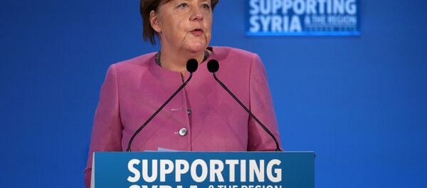 German Chancellor Angela Merkel speaks during a donor conference entitled 'Supporting Syria & The Region' at the QEII centre in central London on February 4, 2016. - Sputnik International