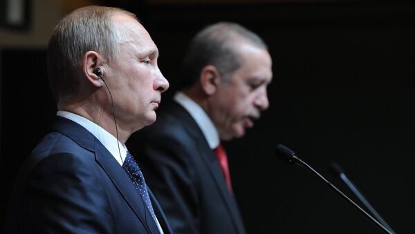 December 1, 2014. Russian President Vladimir Putin, left, and President of Turkey Recep Tayyip Erdogan at the concluding news conference in Ankara - Sputnik International