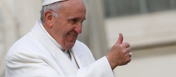 Pope Francis gestures during a special audience to celebrate a Jubilee day for the mystic saint Padre Pio in Saint Peter's Square at the Vatican February 6, 2016. - Sputnik International