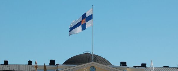 Finnish flag flying on the Palace of the Council of State, Helsinki Finnish flag flying on the Palace of the Council of State, Helsinki - Sputnik International