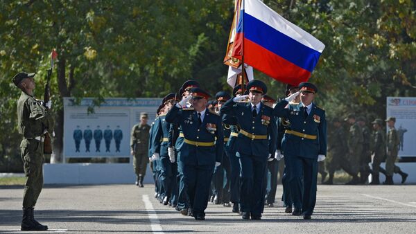 Russian servicemen seen during the events on the occasion of the 70th anniversary of the 201st Russian military base deployed in Dushanbe, Tajikistan - Sputnik International