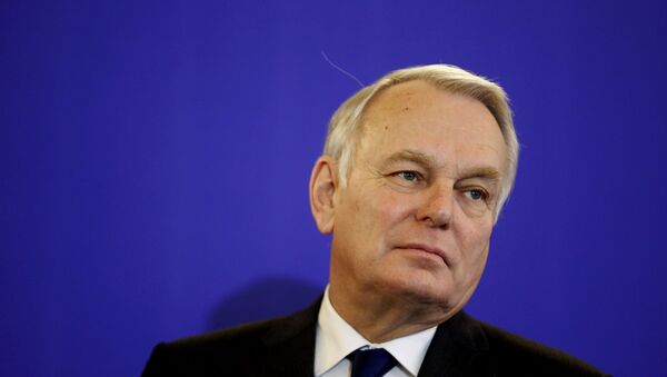 Newly-appointed French Foreign Minister Jean-Marc Ayrault reacts as he attends a news conference during the official handover ceremony at the Quai d'Orsay, Ministry of Foreign Affairs, in Paris, France, February 12, 2016. - Sputnik International