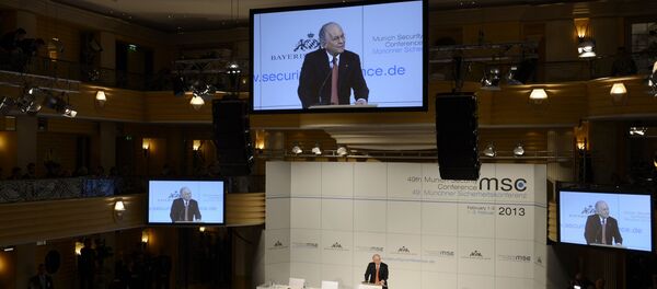 Wolfgang Ischinger, organizer of the 49th Munich Security Conference, opens the Conference on February 1, 2013 in Munich, southern Germany, as world leaders, ministers and top military gather for talks with the spotlight on Syria, Mali and Iran Wolfgang Ischinger, organizer of the 49th Munich Security Conference, opens the Conference on February 1, 2013 in Munich, southern Germany, as world leaders, ministers and top military gather for talks with the spotlight on Syria, Mali and Iran - Sputnik International