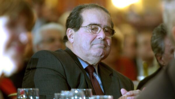 U.S. Supreme Court Justice Antonin Scalia sits in the audience at a National Italian American Foundation event in Washington, in this file photo taken October 20, 2006. - Sputnik International