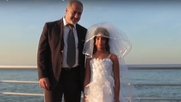 Screenshot from a video campaign depicting a child marriage in Lebanon - Sputnik International