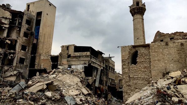 Old Town destruction in Aleppo. This 12th-16th-century set of buildings was included into the UNESCO World Heritage list in 1986. - Sputnik International