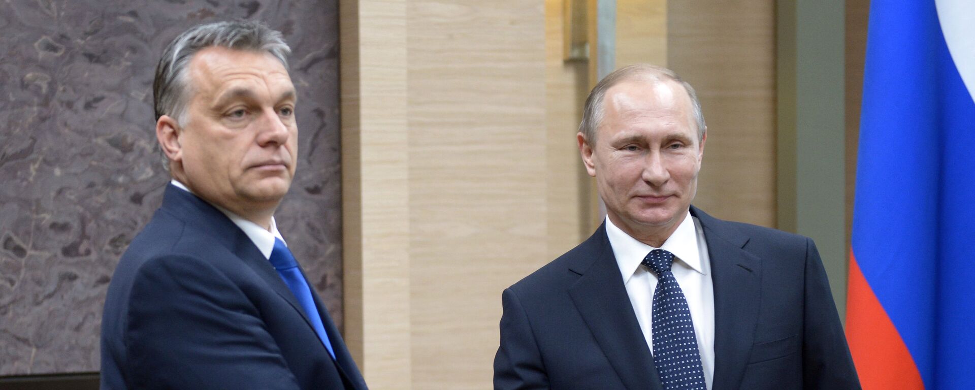 Russian President Vladimir Putin, right, and Hungarian Prime Minister Viktor Orban during a meeting at Novo-Ogaryovo residence in the Moscow Region - Sputnik International, 1920, 07.07.2024