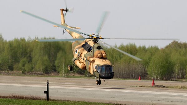 Mi-17 V-5 helicopter is demonstrated at the testing facility of the OAO Kazan Helicopter Plant - Sputnik International