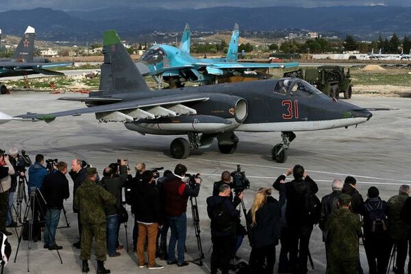 Foreign journalists at the Hmeymim airbase in Syria. File photo Foreign journalists at the Hmeymim airbase in Syria. File photo - Sputnik International