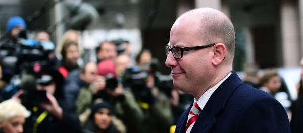 Czech Republic's Prime minister Bohuslav Sobotka arrives for an EU summit meeting, at the European Union headquarters in Brussels, on February 18, 2016 Czech Republic's Prime minister Bohuslav Sobotka arrives for an EU summit meeting, at the European Union headquarters in Brussels, on February 18, 2016 - Sputnik International