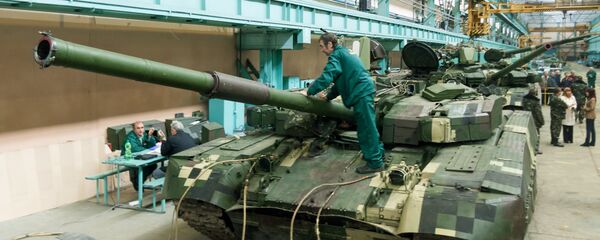 Ukrainian Oplot (Stronghold) battle tanks are intended for delivery to Thailand in a workshop of the Malyshev Plant in Kharkiv on September 8, 2013 Ukrainian Oplot (Stronghold) battle tanks are intended for delivery to Thailand in a workshop of the Malyshev Plant in Kharkiv on September 8, 2013 - Sputnik International