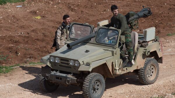 Syrian Army soldiers in Aleppo province - Sputnik International