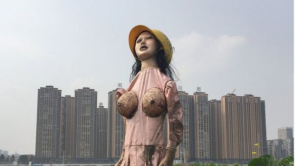 A Chinese farmer in Chengdu is using a sex doll as a scarecrow - Sputnik International