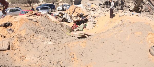 A view shows damage at the scene after an airstrike by U.S. warplanes against Islamic State in Sabratha, Libya, in this February 19, 2016 handout picture - Sputnik International