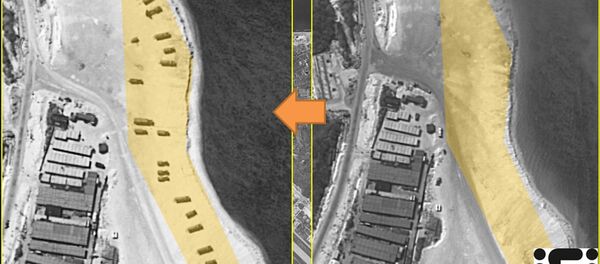 Woody Island, a island in the South China Sea occupied by China and claimed by several other countries, is shown in satellite images taken on February 14, 2016 and February 3, 2016, in this handout image provided by ImageSat International N.V. 2016, on February 18, 2016 Woody Island, a island in the South China Sea occupied by China and claimed by several other countries, is shown in satellite images taken on February 14, 2016 and February 3, 2016, in this handout image provided by ImageSat International N.V. 2016, on February 18, 2016 - Sputnik International