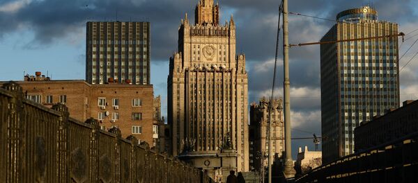 The Foreign Ministry building as seen from the Borodinsky Bridge in Moscow The Foreign Ministry building as seen from the Borodinsky Bridge in Moscow - Sputnik International