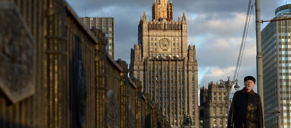 The Foreign Ministry building as seen from the Borodinsky Bridge in Moscow The Foreign Ministry building as seen from the Borodinsky Bridge in Moscow - Sputnik International